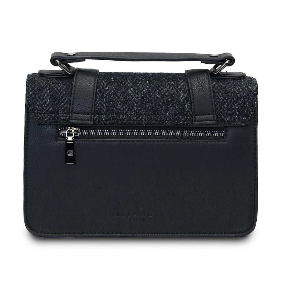 Kabelka The Medium Satchel Black Herringbone - Islander