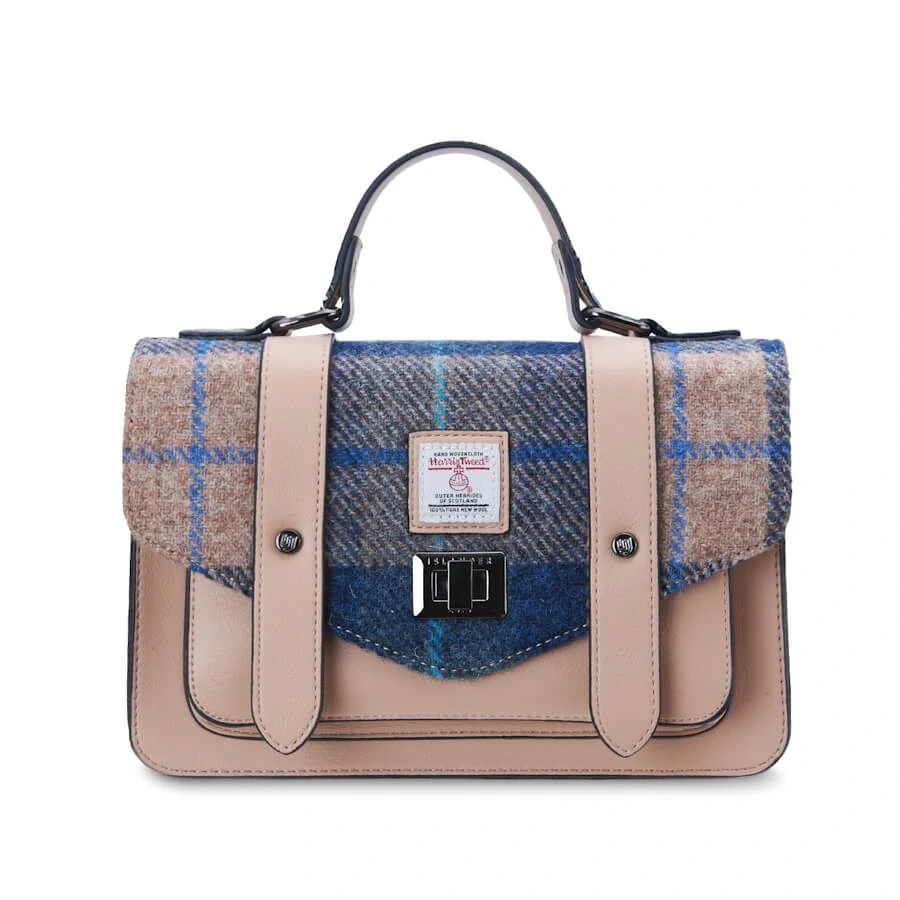 Kabelka The Medium Satchel Navy Beige Tartan - Islander