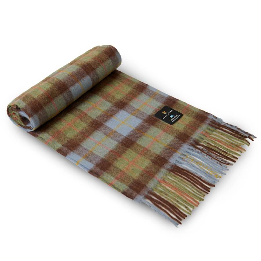 Šála z jehněčí vlny Gunn Tartan krátká 150x27 cm - Islander