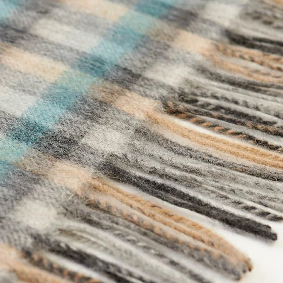 Šála z jehněčí vlny Islander Tartan krátká 150x27 cm - Islander