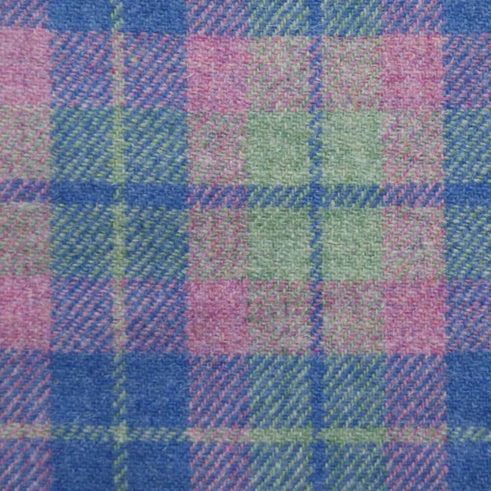 Kabelka Spey Harris Tweed Soft Blue and Pink Tartan - Glen Appin