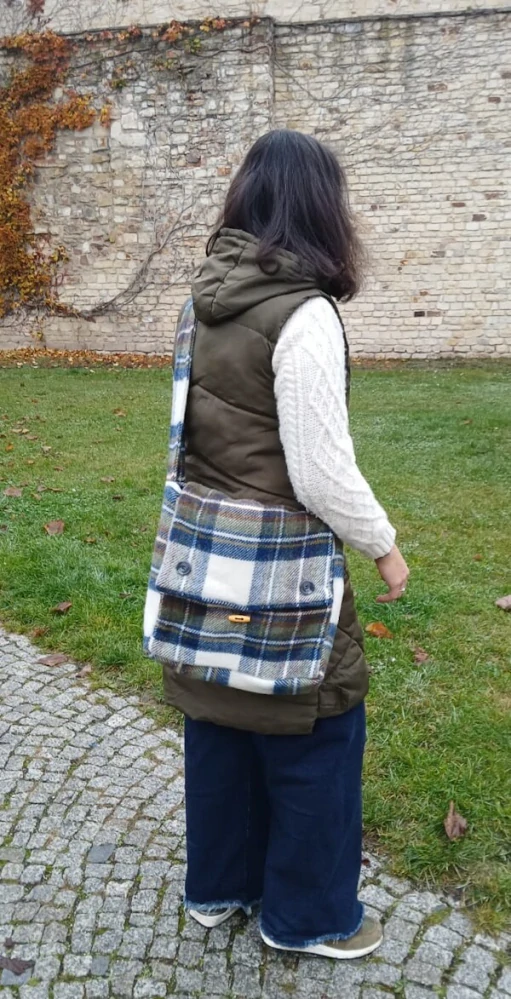 Vlněná taška přes rameno Blue Dress Stewart - Tweedmill