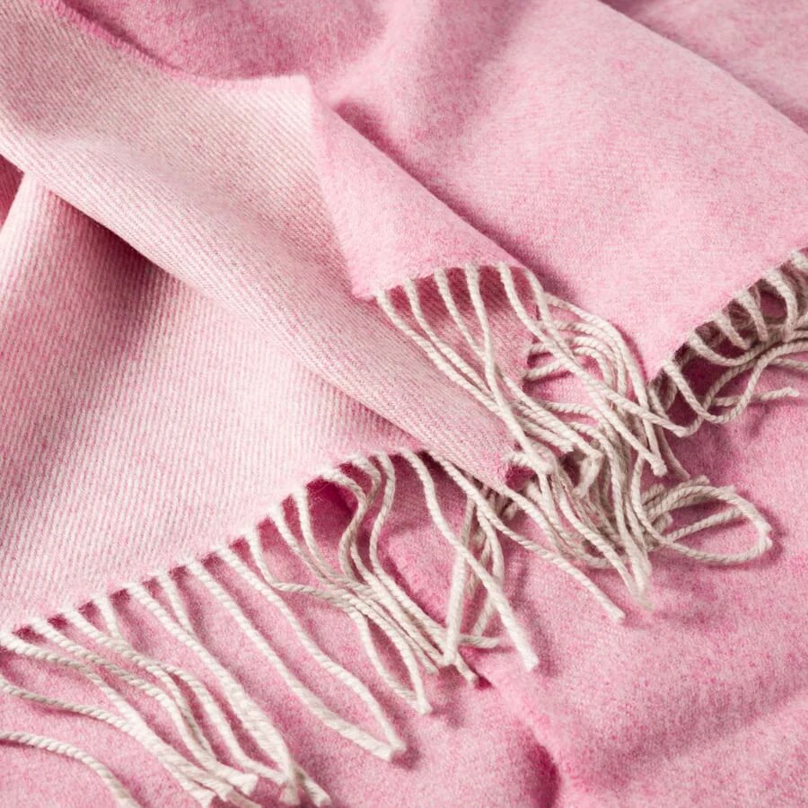 Pashmina / wrap z jemné Merino vlny Candy Pink Oyster 200x76 cm - John Hanly