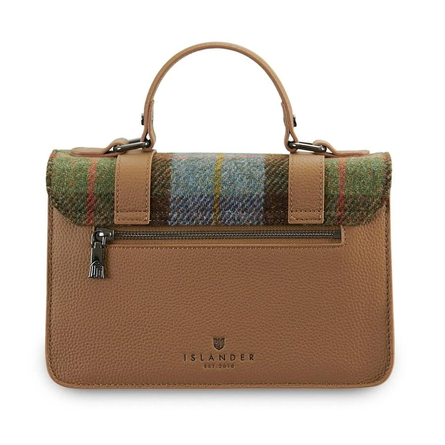 Kabelka The Leather Medium Satchel Gunn Tartan kožená - Islander