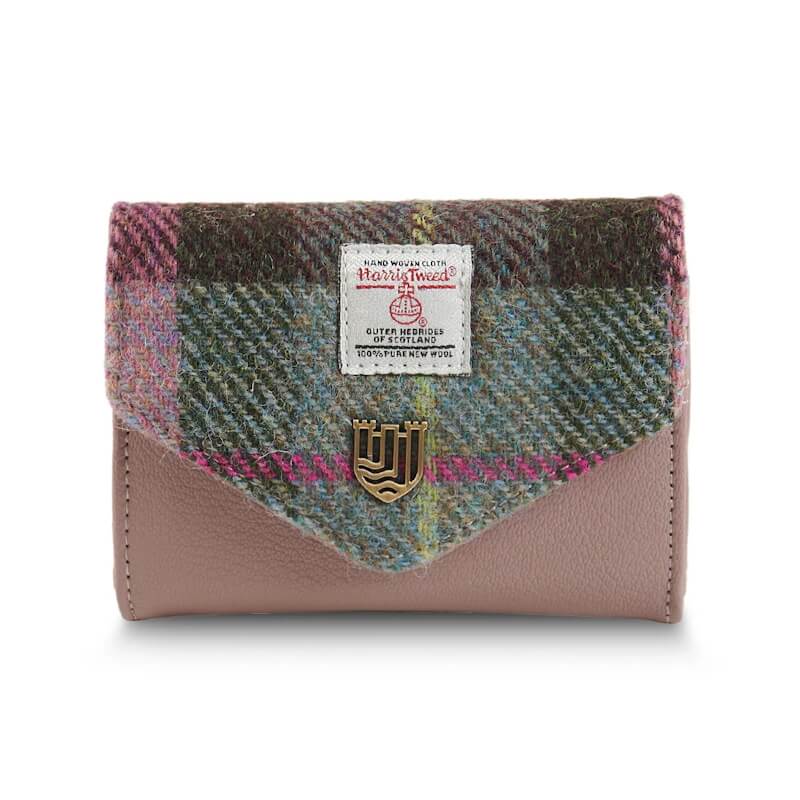 Malá peněženka Clasp Purse Green Rose Pink Tartan - Islander