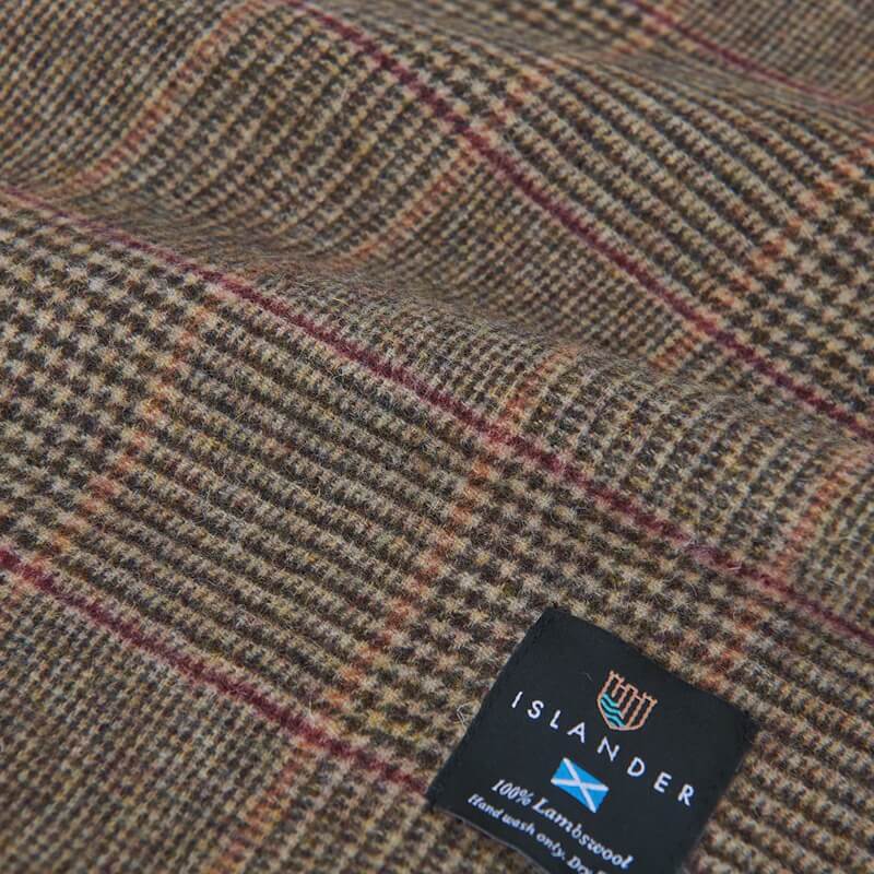 Šála z jehněčí vlny Beige Dogtooth široká 180x50 cm - Islander