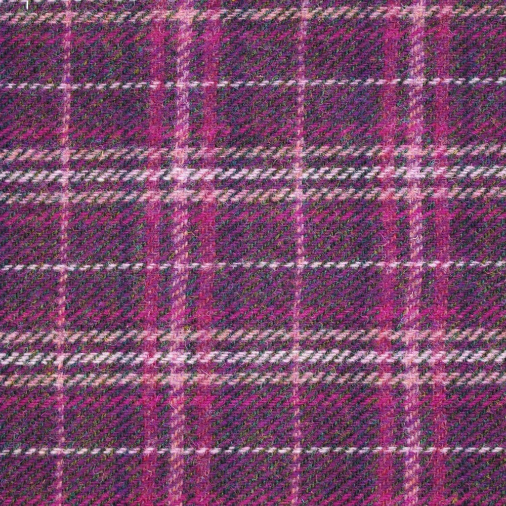 Kabelka Brora Harris Tweed Purple Check - Glen Appin