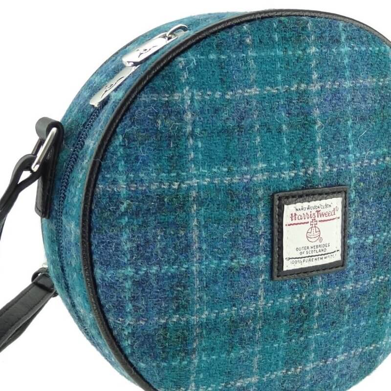 Kabelka Bannock Harris Tweed - Sea Blue Check