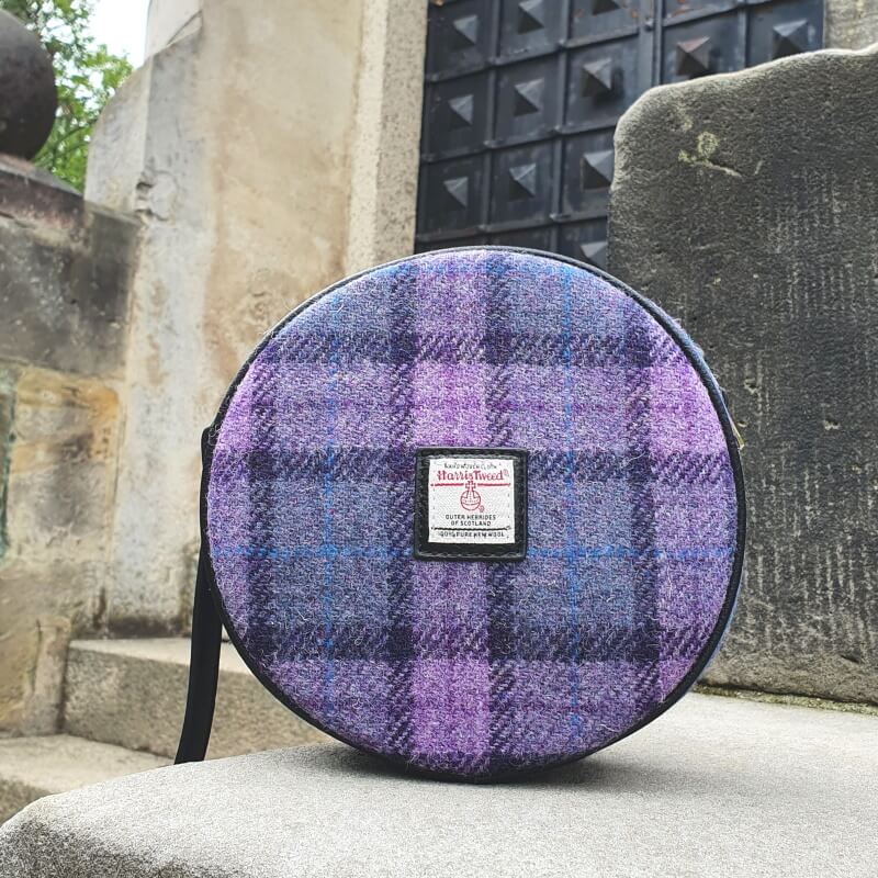 Kabelka Bannock Harris Tweed - Bold Purple Check