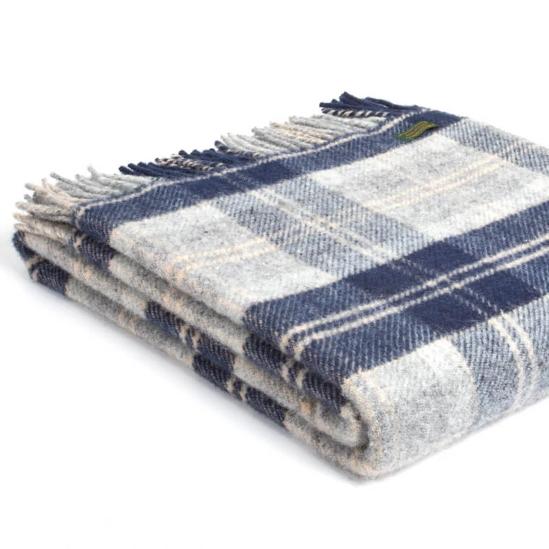 Vlněná deka Navy Bannockbane 183 x 150 cm Tweedmill