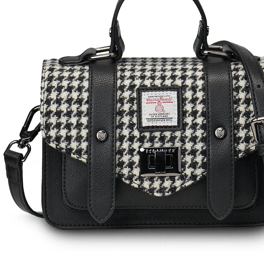 Kabelka The Mini Satchel Black and White Dogtooth - Islander