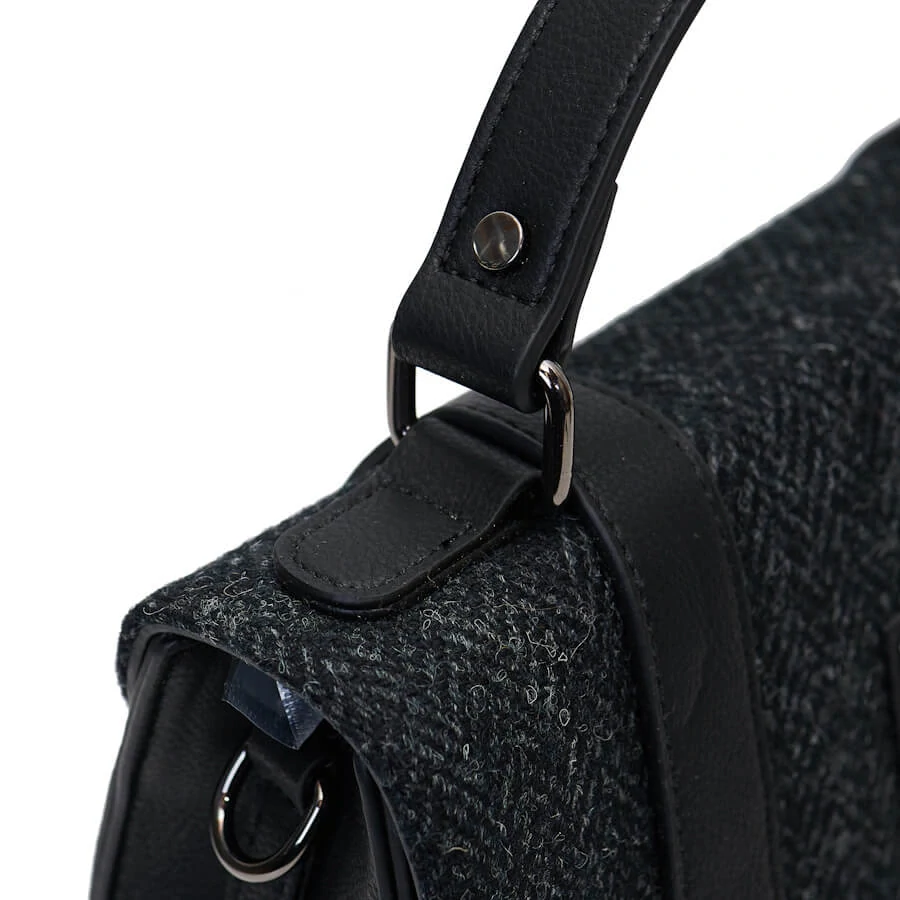 Kabelka The Medium Satchel Black Herringbone - Islander