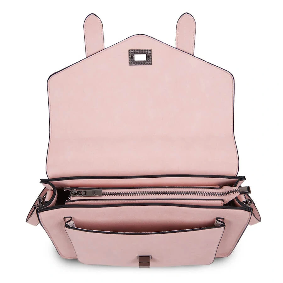 Kabelka The Large Satchel Pink and Blue Tartan - Islander