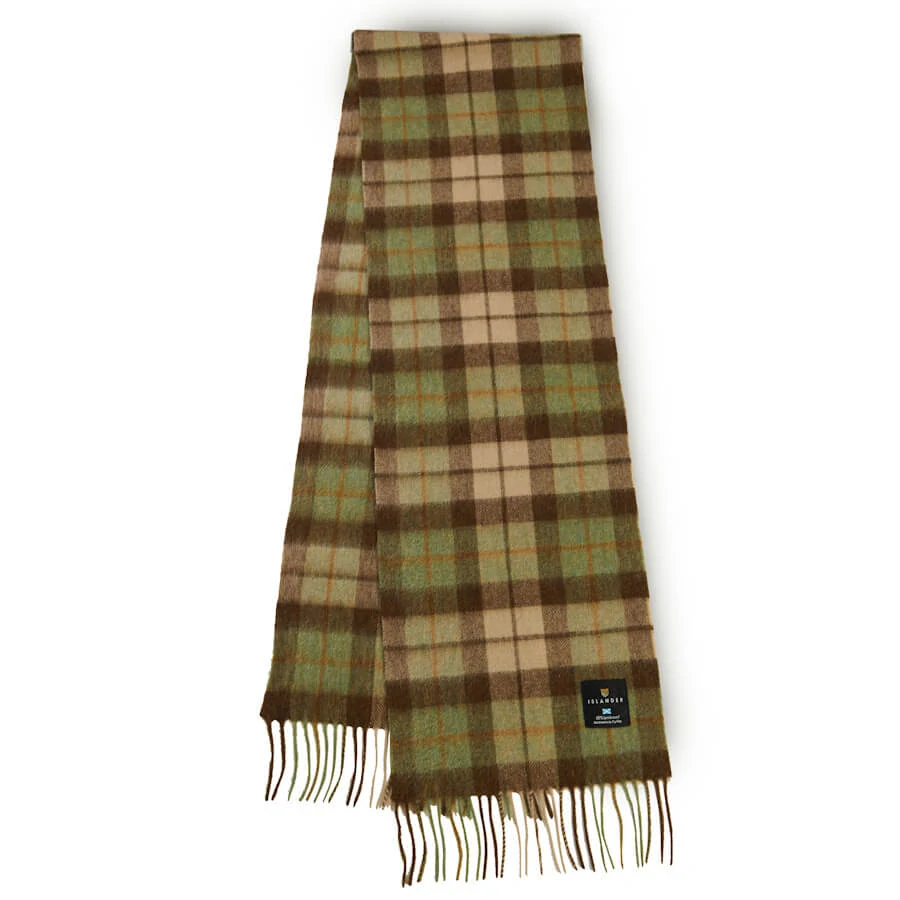 Šála z jehněčí vlny Chestnut Tartan krátká 150x27 cm - Islander