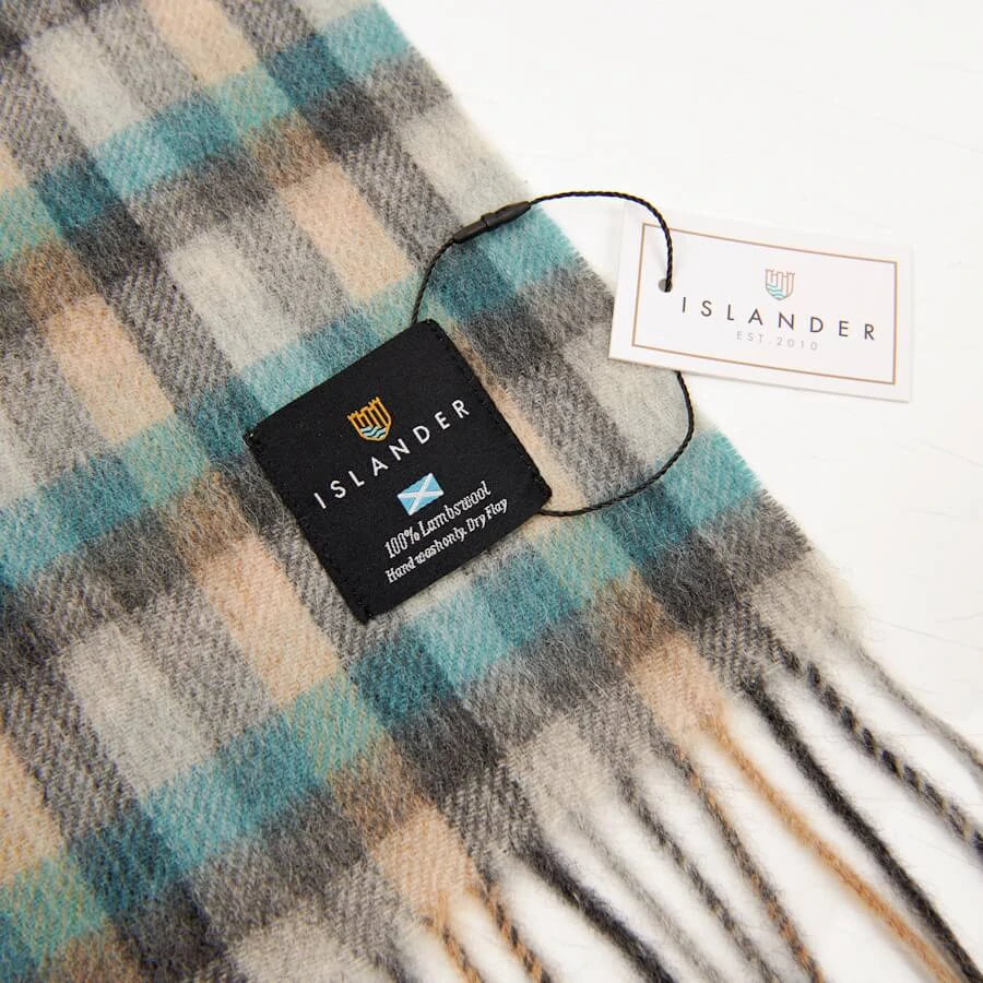 Šála z jehněčí vlny Islander Tartan krátká 150x27 cm - Islander