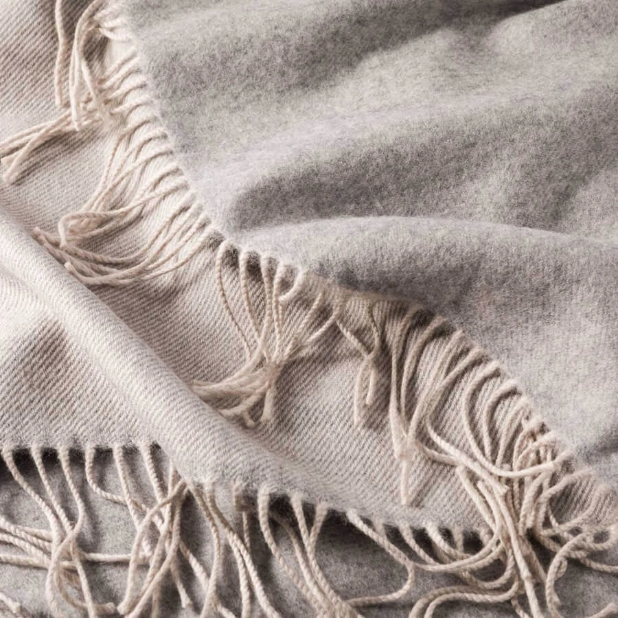 Pashmina / wrap z jemné Merino vlny Grey Oyster 200x76 cm - John Hanly