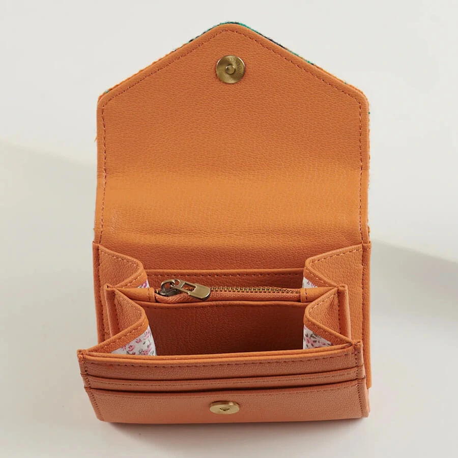 Malá peněženka Clasp Purse Orange Blue Tartan - Islander