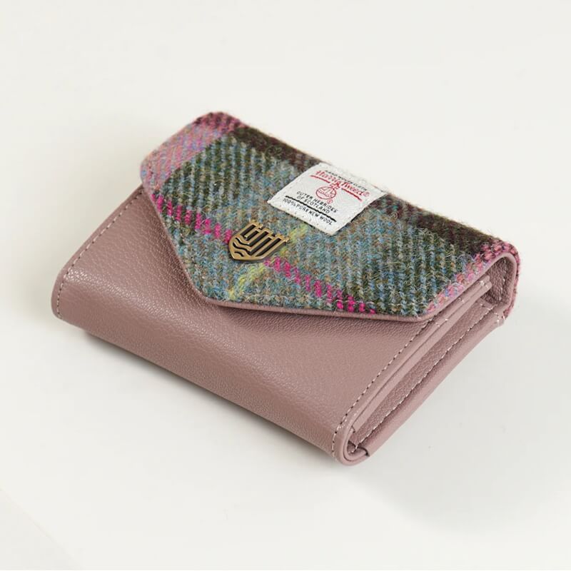 Malá peněženka Clasp Purse Green Rose Pink Tartan - Islander