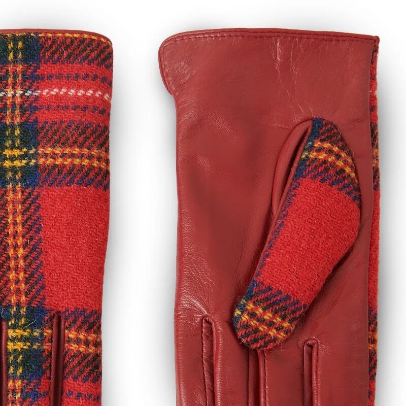 Dámské rukavice Harris Tweed® Royal Stewart s pravou kůží - Islander