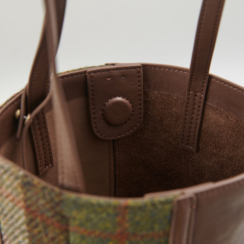 Kabelka The Orlagh Chestnut Tartan kožená - Islander