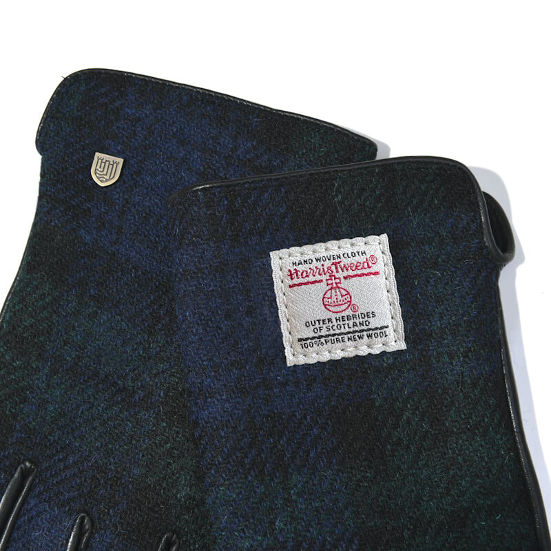 Dámské rukavice Harris Tweed® Black Watch s pravou kůží - Islander