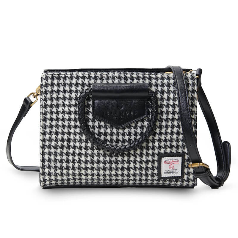 Kabelka The Arran Tote Black and White Dogtooth - Islander