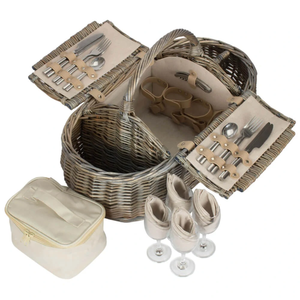Piknikový koš NELSON proutěný pro 4 osoby