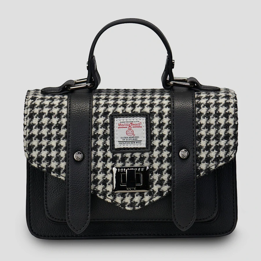 Kabelka The Mini Satchel Black and White Dogtooth - Islander