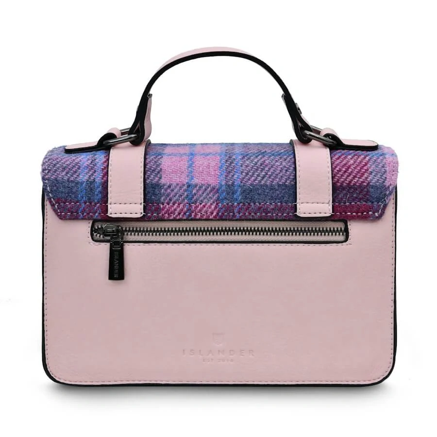 Kabelka The Large Satchel Pink and Blue Tartan - Islander