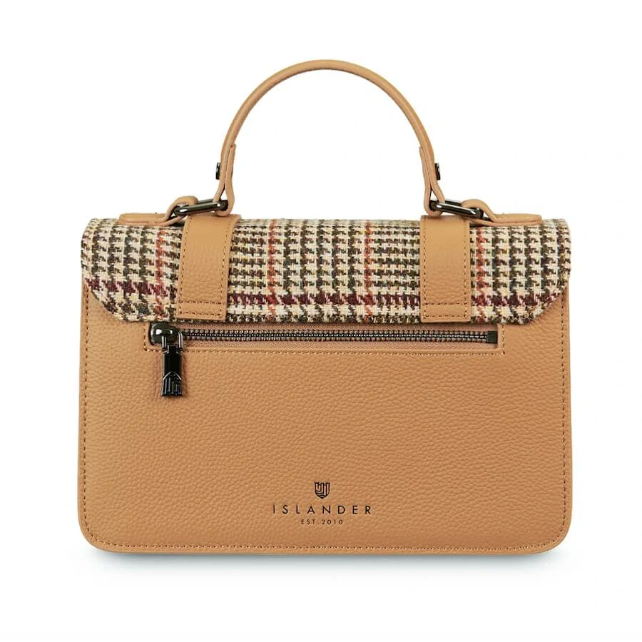 Kabelka The Leather Medium Satchel Beige Dogtooth kožená - Islander