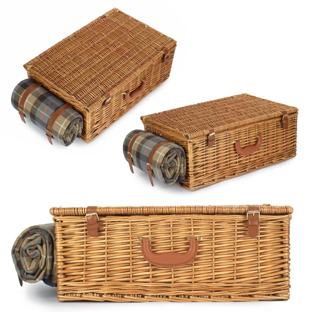 Piknikový koš COUNTRY DELUXE proutěný pro 4 osoby s dekou