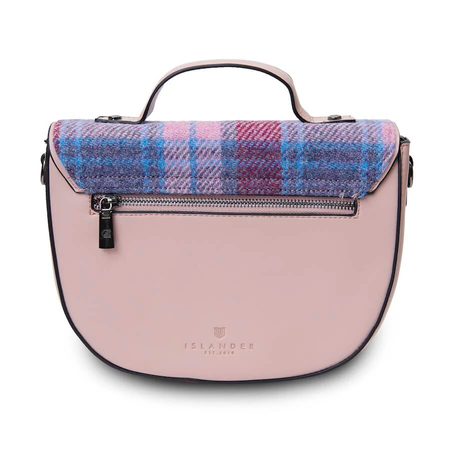 Kabelka The Medium Cobble Satchel Pink and Blue Tartan - Islander