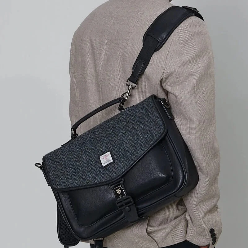 Aktovka / batoh Black Grey Herringbone - Islander