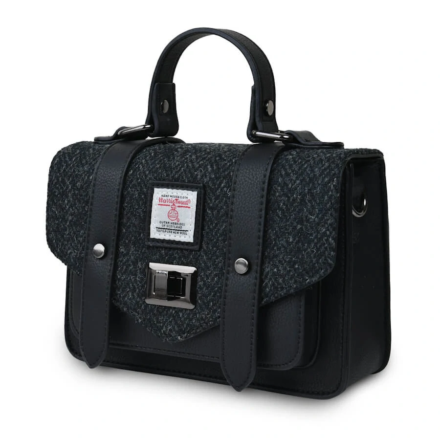 Kabelka The Mini Satchel Black Herringbone - Islander