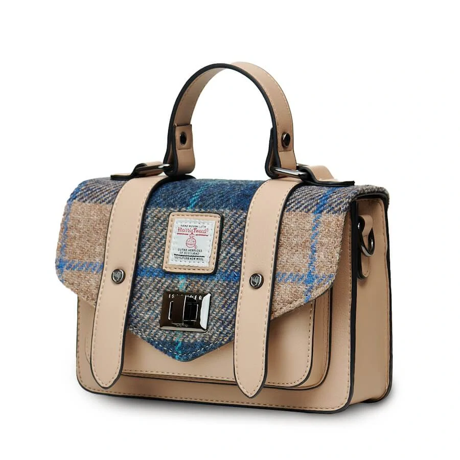 Kabelka The Mini Satchel Navy Beige Tartan - Islander