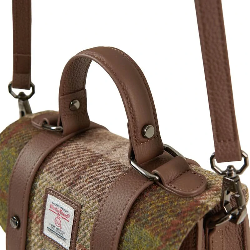 Kabelka The Leather Mini Satchel Chestnut Tartan kožená - Islander