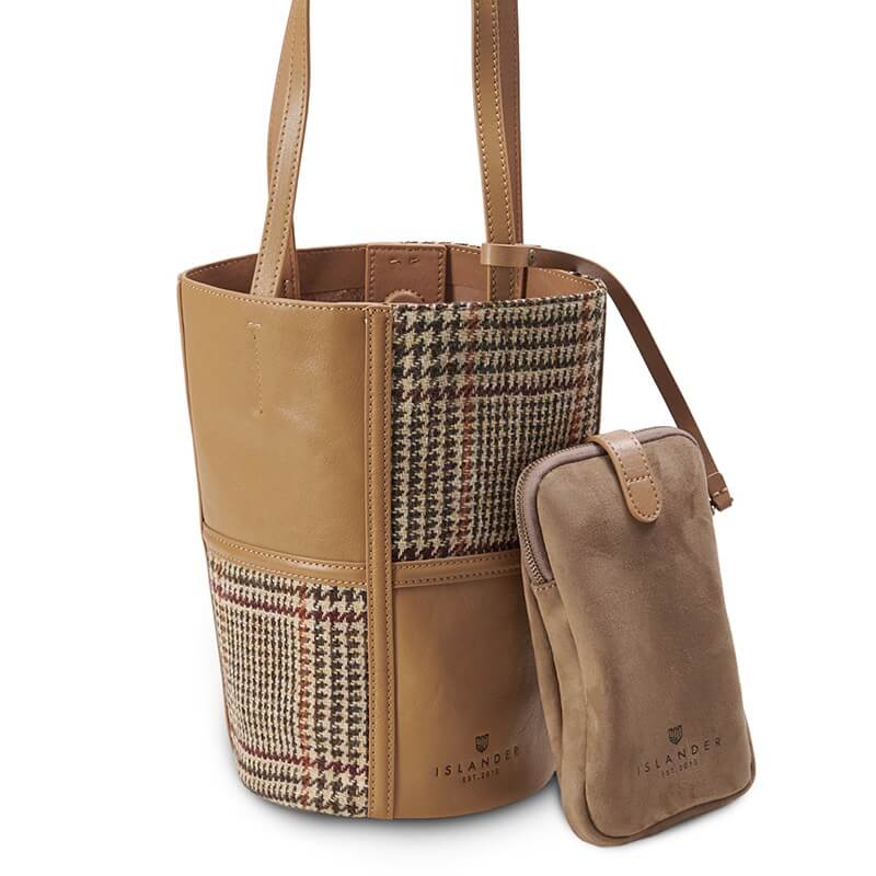 Kabelka The Orlagh Beige Dogtooth kožená - Islander