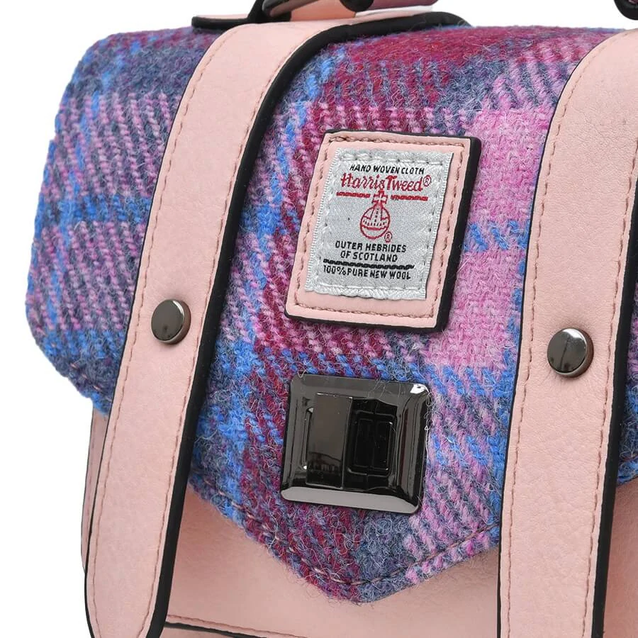 Kabelka The Mini Satchel Pink and Blue Tartan - Islander