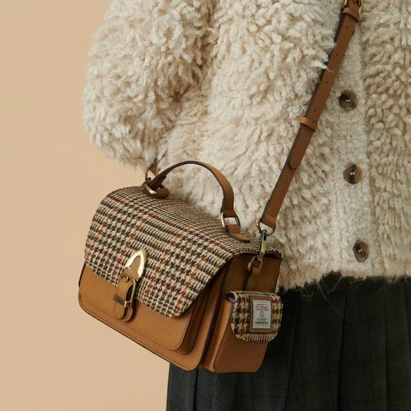 Kabelka The Melrose Beige Dogtooth kožená - Islander