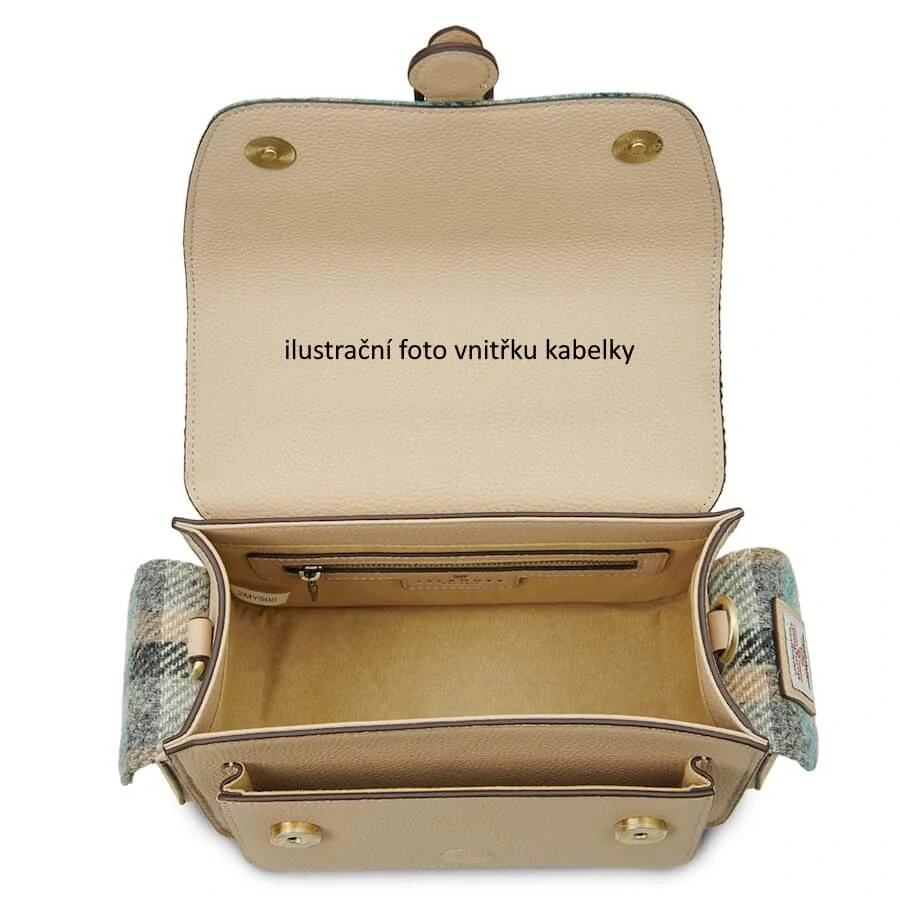 Kabelka The Melrose Black Grey Herringbone kožená - Islander