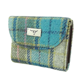 Peněženka Jura Harris Tweed Turquoise Tartan - Glen Appin