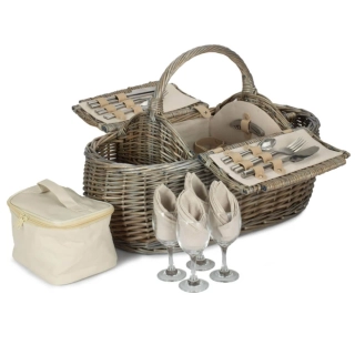 Piknikový koš NELSON proutěný pro 4 osoby