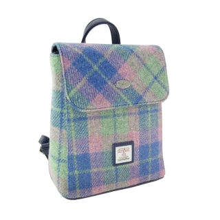 Batoh Tummel Harris Tweed - Soft Blue and Pink Tartan