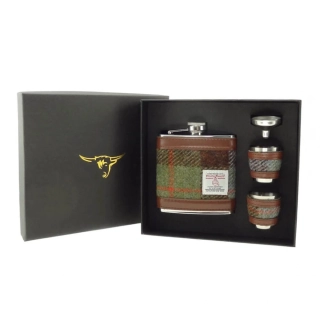 Placatka Harris Tweed Gunn Tartan 170ml se 2 panáky a nálevkou v dárkové kazetě