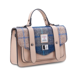 Kabelka The Medium Satchel Navy Beige Tartan - Islander
