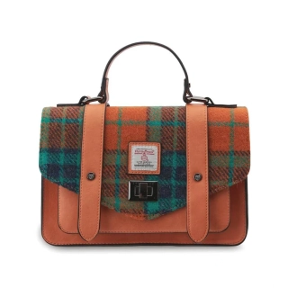 Kabelka The Medium Satchel Orange Blue Tartan - Islander