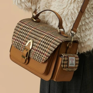 Kabelka The Melrose Beige Dogtooth kožená - Islander