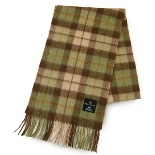 Šála z jehněčí vlny Chestnut Tartan krátká 150x27 cm - Islander