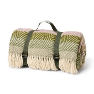 Pikniková vlněná deka Polo Botanical Stripe, 183x150 cm Tweedmill