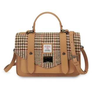 Kabelka The Leather Medium Satchel Beige Dogtooth kožená - Islander